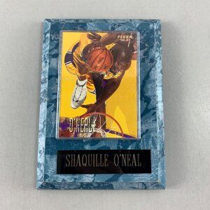 NBA Shaq 96 /97 Fleer Los Angeles Lakers Basketball Card Wall Plaque 5" x 7"